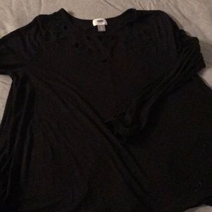 Black super soft detail top